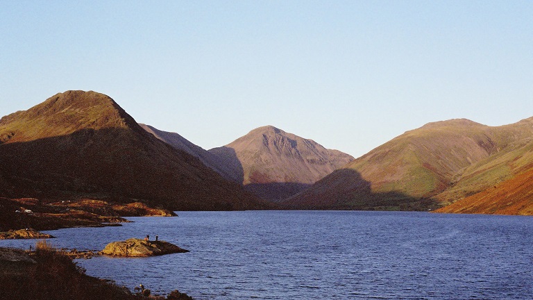 A view of Scafell Pike from Wastwater - England's largest mountain and deepest lake